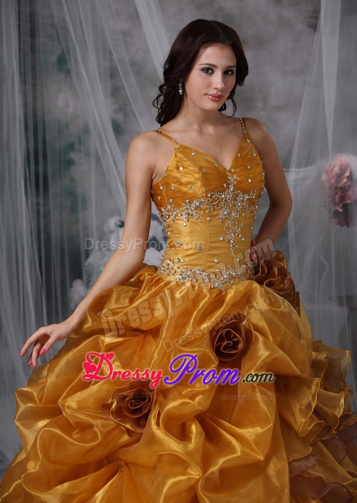 Spaghetti Straps Dress for Quince with Flowers Colors to Choose